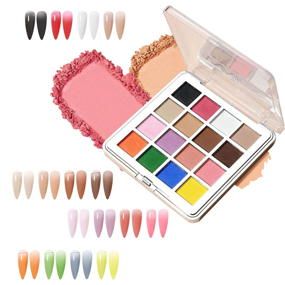 16 Colors Nail Art Glitter Powder Set with Chrome Mirror Pigment and ColorShift Effect for Manicure