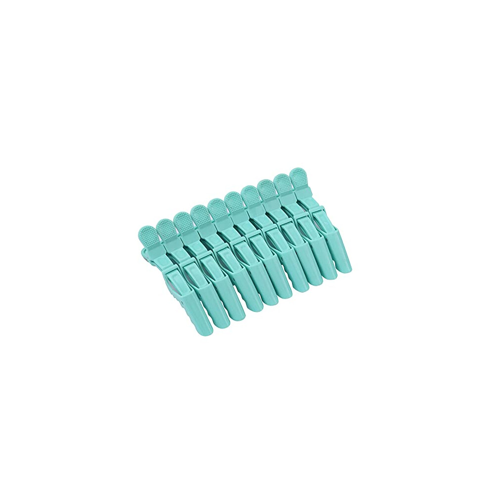 Hair Styling Clips Wide Teeth Crocodile Design for Salon Sectioning Thick Hair, Green 10 Pcs
