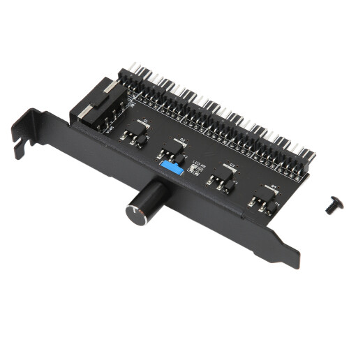 Knob Adjustment Cooling Solution, Adjustable Speed Fan Hub for PC 8 Channel Setup, Precision Speed Control for Water Cooling System, Low Noise Perform