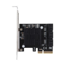 PCIe SATA Controller Card, Multiple HDD SSD Support with ASM Chip High-Speed Expansion Module for Desktops and Workstations, Compatible with SATA III