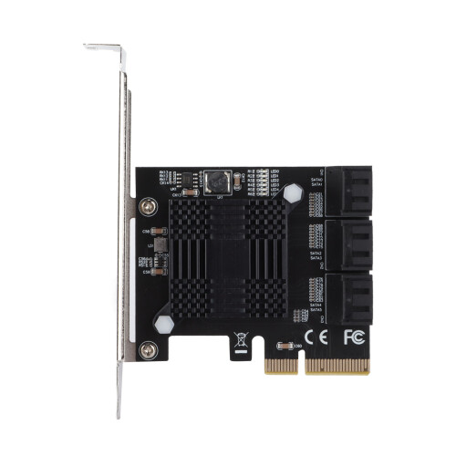 PCIe SATA Controller Card, Multiple HDD SSD Support with ASM Chip High-Speed Expansion Module for Desktops and Workstations, Compatible with SATA III