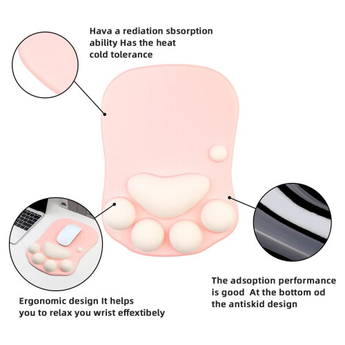 Mouse Pad σε στυλ Kawaii με εργονομική υποστήριξη καρπού, χαριτωμένο σχεδιασμό νυχιών 2