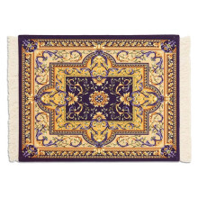 Muismat met tapijtdesign, wasbare antislipmat met rubberen achterkant, elegante kantooraccessoires met franjes en fluweelachtige microvezel,