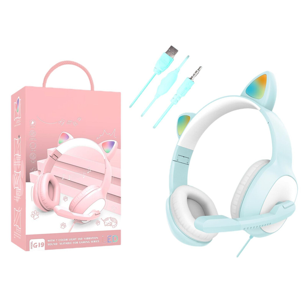 Cat Ear Kids Headphones, Rgb Control, Foldable Design, Bluetooth 5.2 Connectivity, 74/85/94Db Volume Limiting For Safe Listening, Adjustable Hea Light 9147006724262