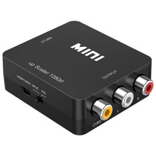 RCA-zu-HDMI-Konverter, AV-zu-HDMI-Konverter, Mini-Composite-CVBS-Video-Audio-Adapter, unterstützt 1080p-Auflösung, Plug & Play für TV, PC, PS3,