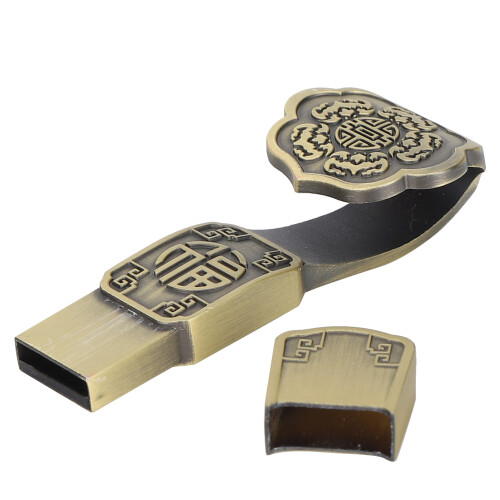 Vintage κέρματα λάμψης μονάδας USB προστατευτικό κάλυμμα δίσκου με υλικό κράματος 1