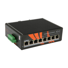 Comutator Ethernet cu montare pe șină DIN, 8 porturi Ethernet rapide pentru transmisie de date de mare viteză, aliaj de aluminiu de calitate