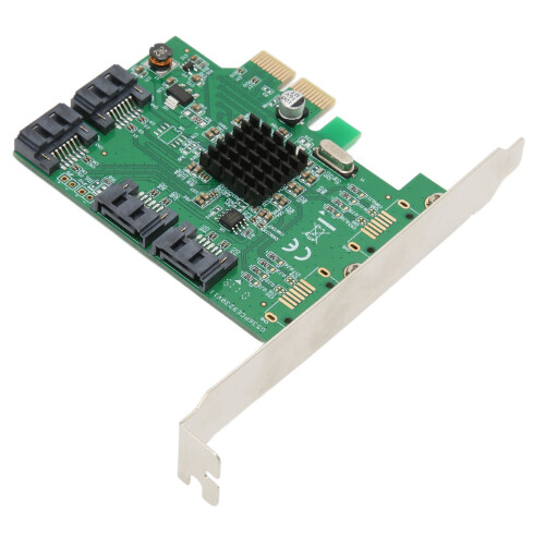 PCIe 3.0 SATA Controller Expansion Card 4 Port Adapter with Asmedia1064 Chipset for RAID Support and Windows Mac Linux Compatibility 1