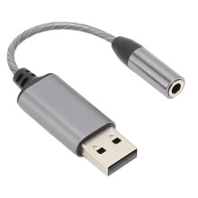 External Stereo Sound Card USB to 3.5mm Jack Adapter, TRRS Mic-Supported with DAC Chip for Gaming Music Calls, Compatible with PS4 PS5 Mac PC Laptop