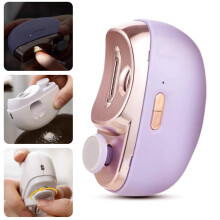 Electric Nail Clipper with LED Light, Safety Blade, Debris Storage for Baby and Adult Purple