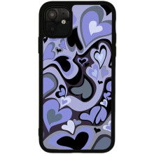 Snyggt Y2K-mobilskal, smalt, mjukt, lila skyddsskal kompatibelt med iPhone 11, söt kärlekshjärtdesign, verklighetstrogen representation i foton