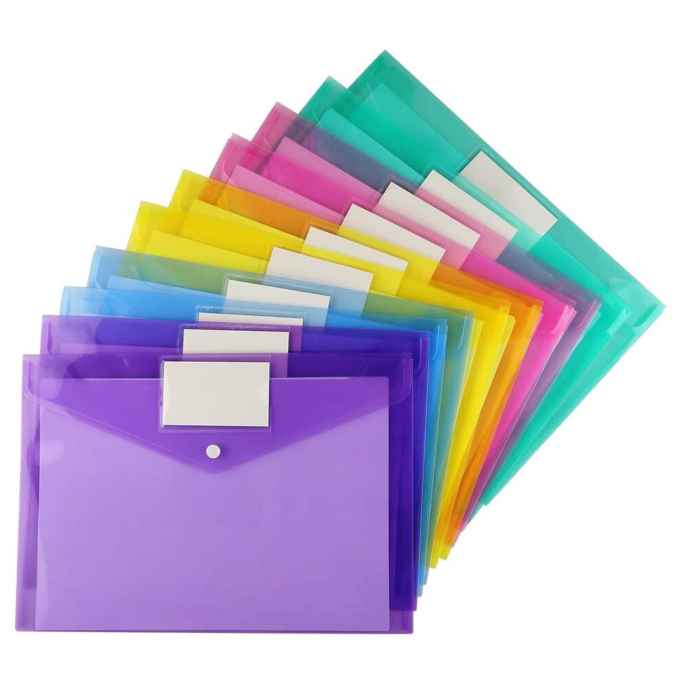 Poly Envelope For Seamless Document Management, Durable Plastic Envelopes In Assorted Colors, Transparent Pouches With Snap Closure For Secure Storage 9176269920760