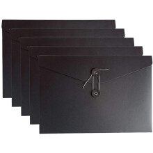 Cartelle portadocumenti con chiusura a bottone a pressione in carta kraft resistente e non espandibile, con caricamento laterale e chiusura a bottone