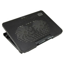 Dual Fan Laptop Cooling Pad Quiet Operation Adjustable Height USB Powered Stand For 14-17Inch Screens Ergonomic Design Heat Dissipation Portable Cooli