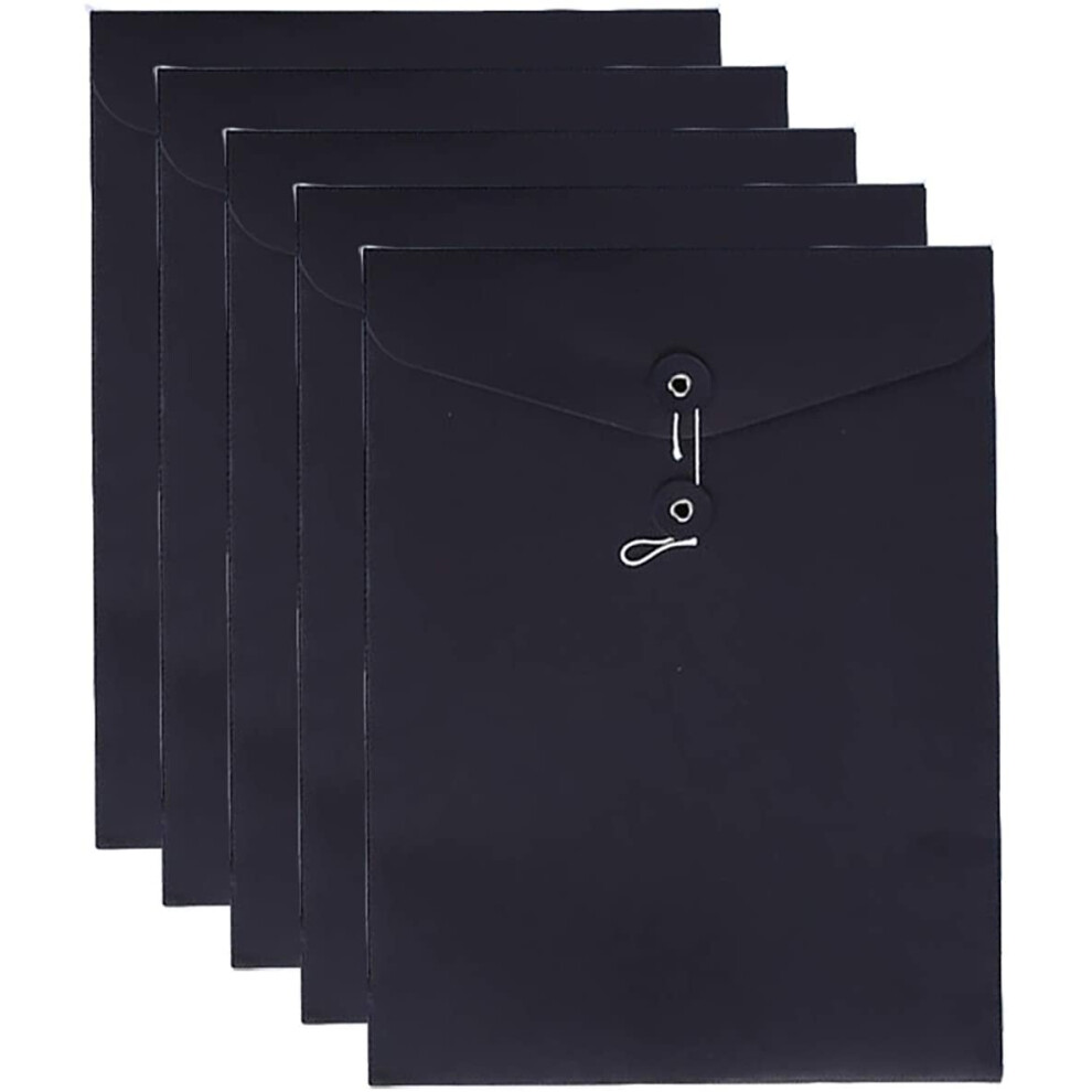 String Envelope File Folders, Portable And Durable Tear-Resistant Kraft Stock For Home, Office (Pack Of 5) 9176269920722