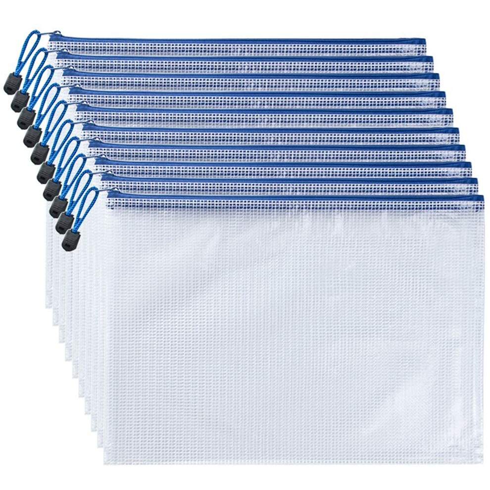 Travel Storage & Office Organization, Thickened Mesh Pvc Waterproof Zipper Pouch, Mesh Pouches With Translucent Design For Quick Content Identif White 9012494626094