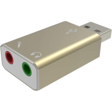 Adaptador de som estéreo com conectividade aprimorada, microfone e entrada de áudio para Windows, Mac e consoles de jogos. Compacto e portátil