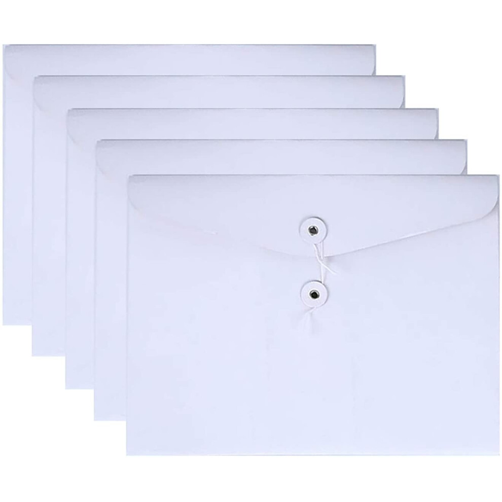 Side-Loading Document Holder For A4 Letter Size, Durable Kraft File Jacket With Snap Button Closure And Reinforced Sealed Sides, String Envelope Style 9012494626339