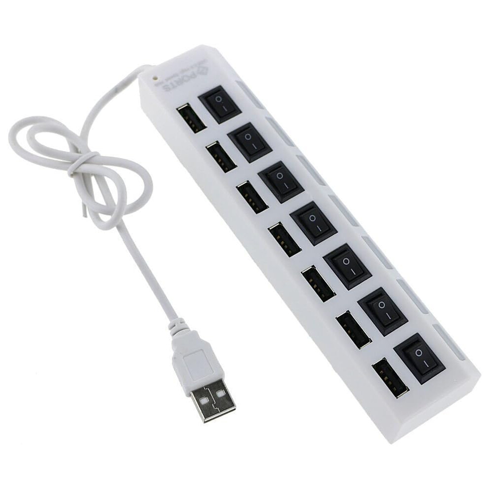 Reliable 7-Port Usb Hub For Multiple Devices, One Year Warranty Included, On-Off For Convenient Monitoring (2 Feet) Light 9012494522945