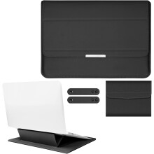 Innovativ 3-i-1-design ultratynd bæretaske, slankt og let laptop-etui med foldbar stativ, vandtæt til 13-13,5 tommer enheder
