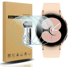 Galaxy Watch Screen Protector, Anti-Scratch & Anti-Fingerprint 9H Hardness Tempered Glass for Samsung Galaxy Watch 4 (40mm), Waterproof, Easy Inst