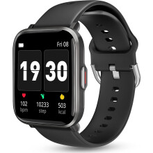 Moderne smartklokke, HD-berøringsskjerm for trening med samtalemottak/-oppringing, søvnmonitor, pulsmåler og tilpassbar urskive