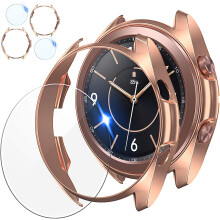 Essential Accessories for Samsung Galaxy Watch 3, Soft Tpu Armor Bumper Case, 9h Hardness Tempered Glass Screen Protector Offering Clear Display and T