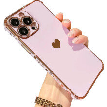 Niedliche Hülle mit Herzmotiv für iPhone 13 Pro Max, luxuriöse, stoßfeste Beschichtung mit erhöhten Rändern und TPU-Material für Damen und