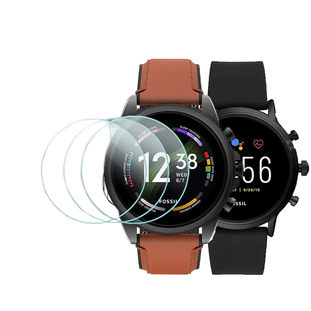 Screen Shield For Fossil Smartwatch, Tempered Glass Ultra Thin Design, Bubble-Free 9H Hardness Anti-Scratch Protection 9176269921934