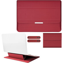 Laptophoes, slank en lichtgewicht ontwerp voor ultradunne laptops van 13-13,5 inch, water- en krasbestendig, met opvouwbare standaard.