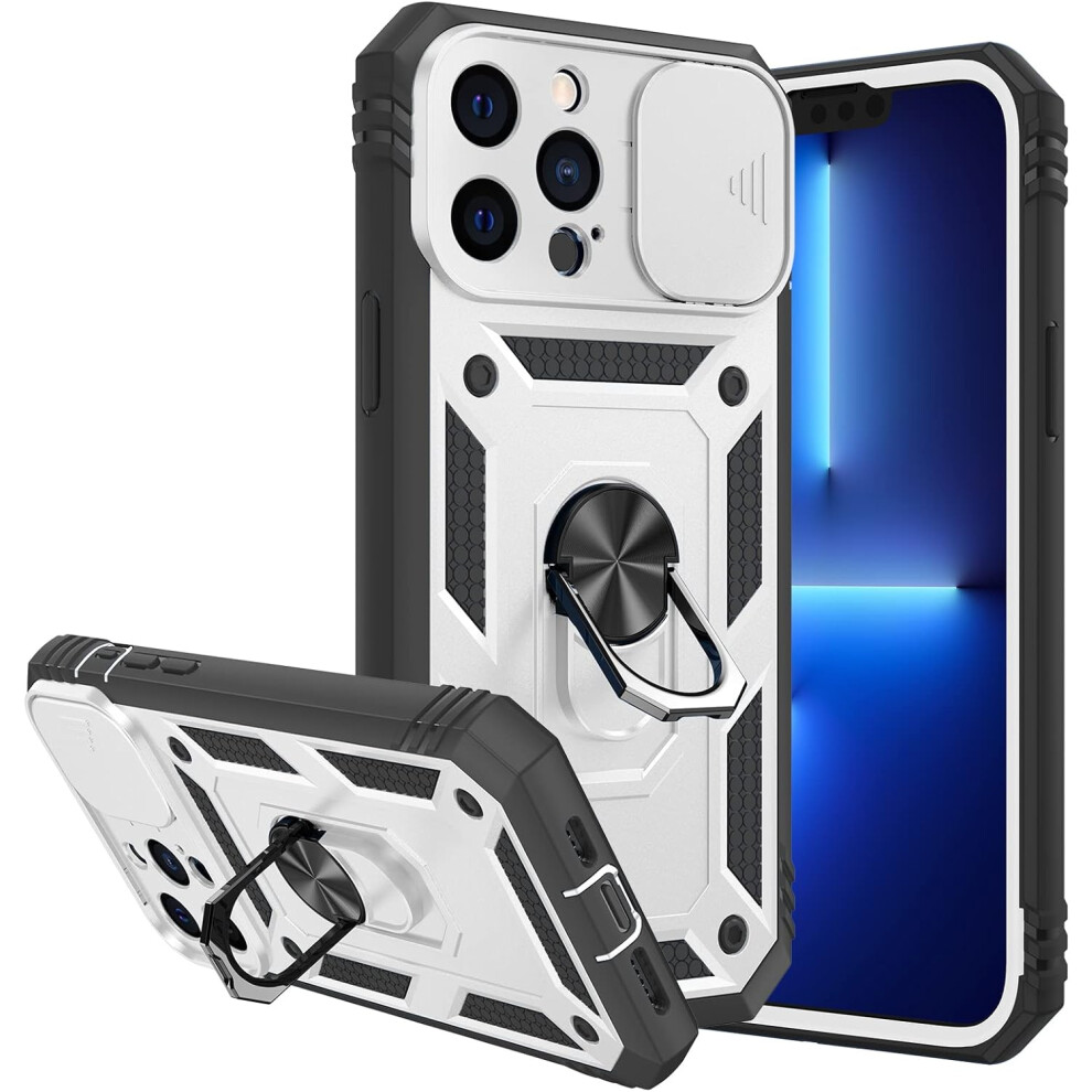 Armor Case For Iphone 13 Pro Max, Military Grade Protection Slide Camera Cover 360 Metal Rotating Kickstand, Comprehensive Shield For Outdoor 9176269817879
