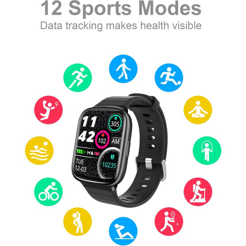 Smart Watch, Sport Mode Activity Tracker, Full Touch Screen for iPhone Android (Pink) 2
