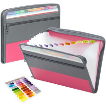 Organizzatore di documenti con etichette adesive, cartella a fisarmonica di alta qualità per documenti in formato A4, cartella espandibile