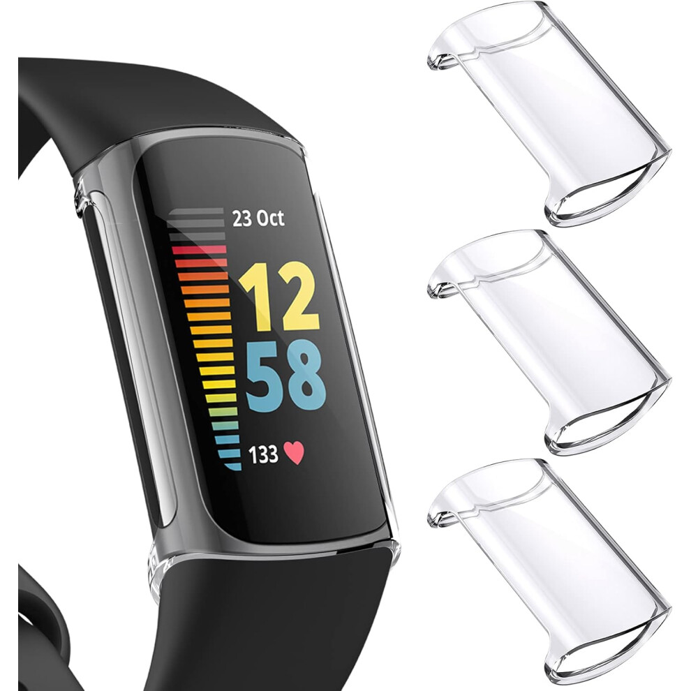 Fitbit Charge 5 Companion, Transparent Screen Protector Enhances Visual Clarity, Shock-Absorption Tpu Case Safeguards Your Smartwatch, A Perfect Match 9176269922313