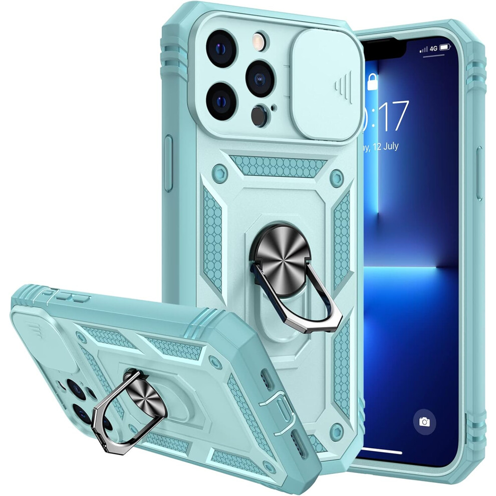 Armor Case For Iphone 13 Pro Max, Military Grade Protection Slide Camera Cover 360 Metal Rotating Kickstand, Comprehensive Shield For Outdoor 9176269817848