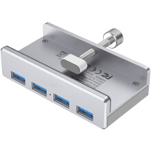 4-Port-USB-3.0-Hub mit verstellbarer Tischklemme, Hot-Swap-fähiger Multi-USB-Port-Expander für Desktop, PC und Tischkante, platzsparendes Design