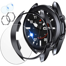 Essential Accessories for Samsung Galaxy Watch 3, Soft Tpu Armor Bumper Case, 9h Hardness Tempered Glass Screen Protector Offering Clear Display and T