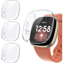 HD Clear Viewing Experience for Fitbit Versa 3, TPU Case with Durable Material and Easy to Install, Screen Protector Full Protection Compatible with F