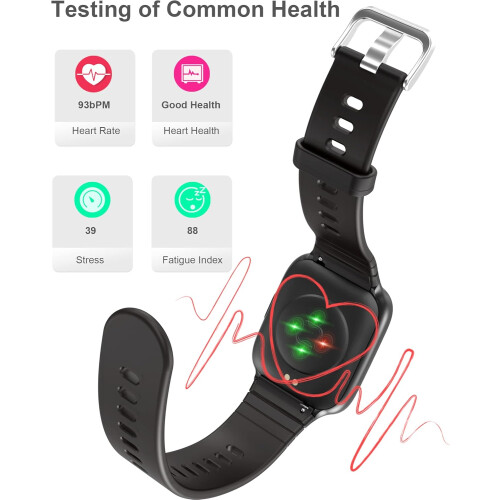 Smart Watch, Sport Mode Activity Tracker, Full Touch Screen for iPhone Android (Pink) 1
