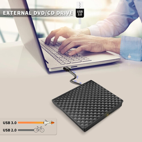 Εξωτερική μονάδα δίσκου USB 3.0 DVD, εξαιρετικά λεπτή σχεδίαση με έξυπνη τεχνολογία 1