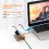 Superhurtig USB-hub til computer, højhastigheds dataoverførsel i aluminium med 4 10 Gbps porte og strømadapter til Windows Mac Linux, slank 2