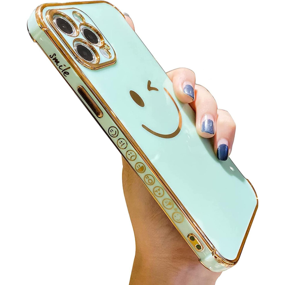 Glossy Tpu Smiley Face Case For Women, Fashionable Phone Case With Reinforced Corners Bumper Shockproof Protection For Compatible With Iphone 13 Pro M 9012494678321