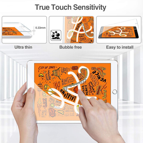 Αδιάβροχη προστατευτική οθόνη για iPad Mini, εξαιρετικά λεπτό σκληρυμένο γυαλί με 2