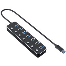 Hochgeschwindigkeits-Datenübertragung: 7-Port-USB-3.0-Hub, Multiport-USB-Hub-Splitter mit schneller Datenübertragung bis zu 5 Gbit/s für Laptops,