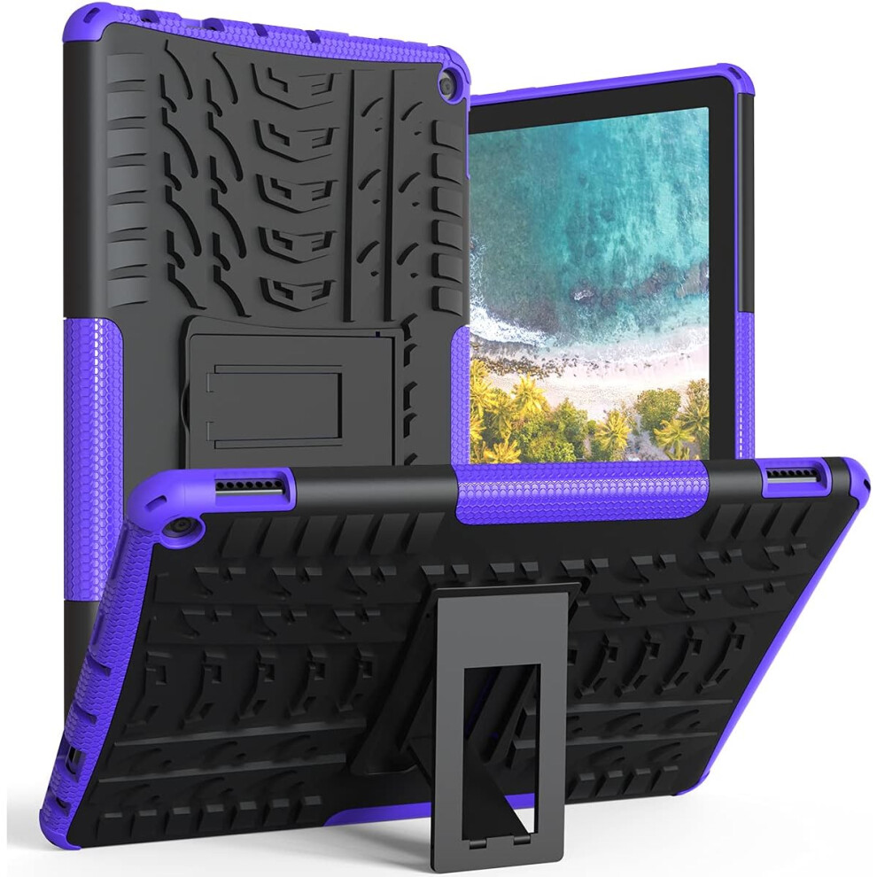 Heavy Duty Armor Defender For Kindle Fire Hd 10 & 10 Plus 11Th Generation, Soft Inner Tpu Hard Pc Shell Protects Against Drops And Scratches, Supports 9012494678918