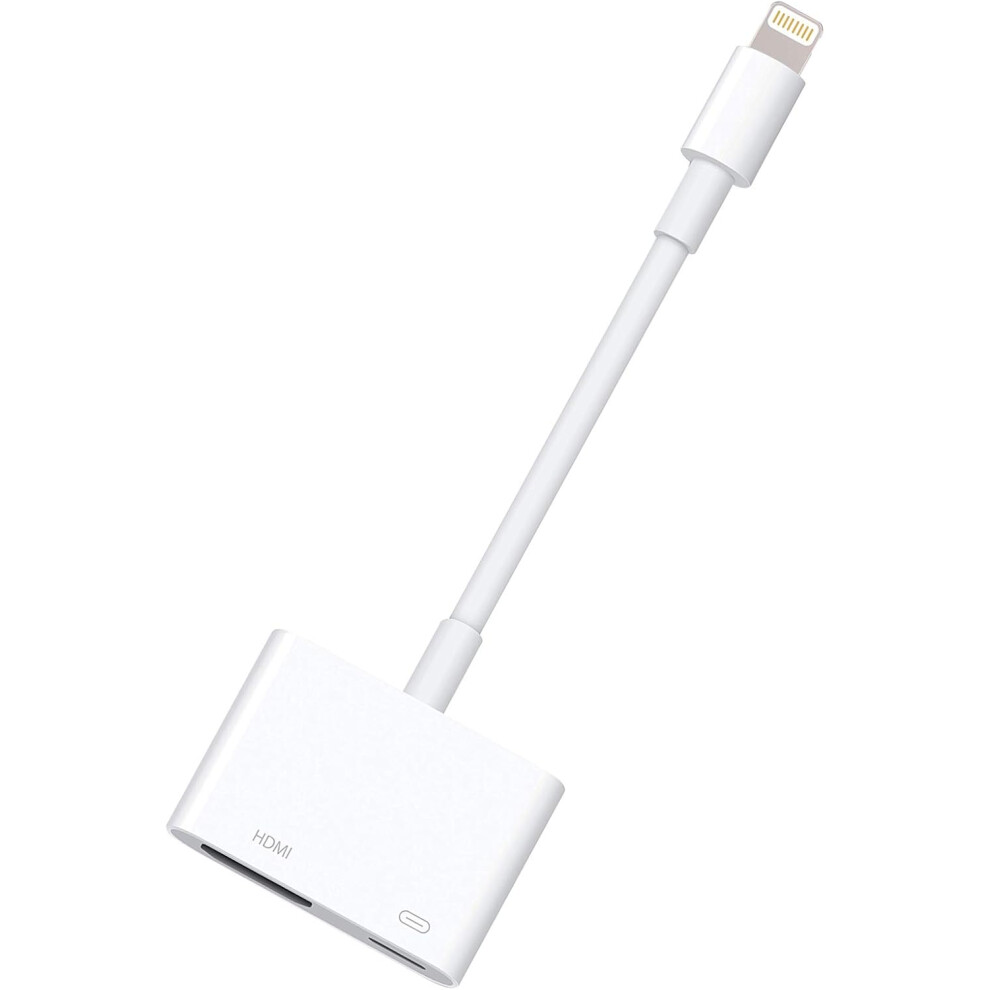 Apple Mfi Certified Lightning To Hdmi Adapter For Iphone Xs, Ipad, Ipod To Hdtv, Projector, Monitor, Sync Screen Converter With Charging Port, Support 9012494629446