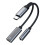 Προσαρμογέας 2 σε 1 USB C σε 3.5 mm, γρήγορης φόρτισης στερεοφωνικό Hi-Fi, διαχωριστής 1