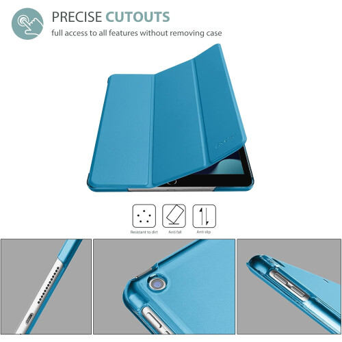 Capa sob medida para iPad de 10,2 polegadas, proteção completa, ultrafina e leve, com parte traseira rígida, função de ativação/desativação 1