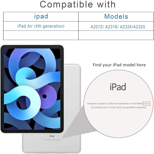 Ρυθμιζόμενη βάση γωνίας για iPad Air 4ης γενιάς 10.9 (2020), θήκη μολυβιού που εξασφαλίζει 1