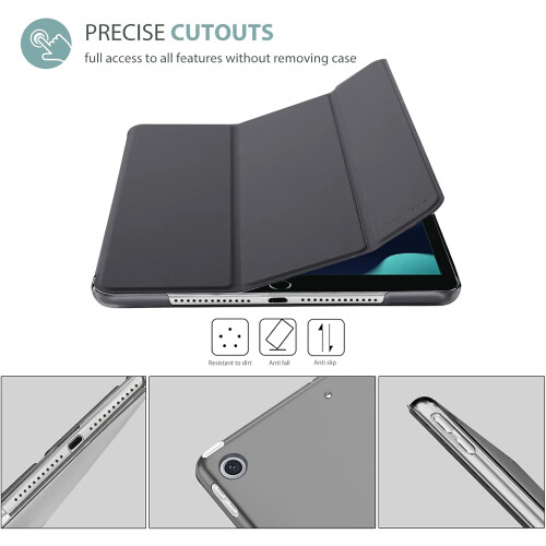 Capa sob medida para iPad de 10,2 polegadas, proteção completa, ultrafina e leve, com parte traseira rígida, função de ativação/desativação 2